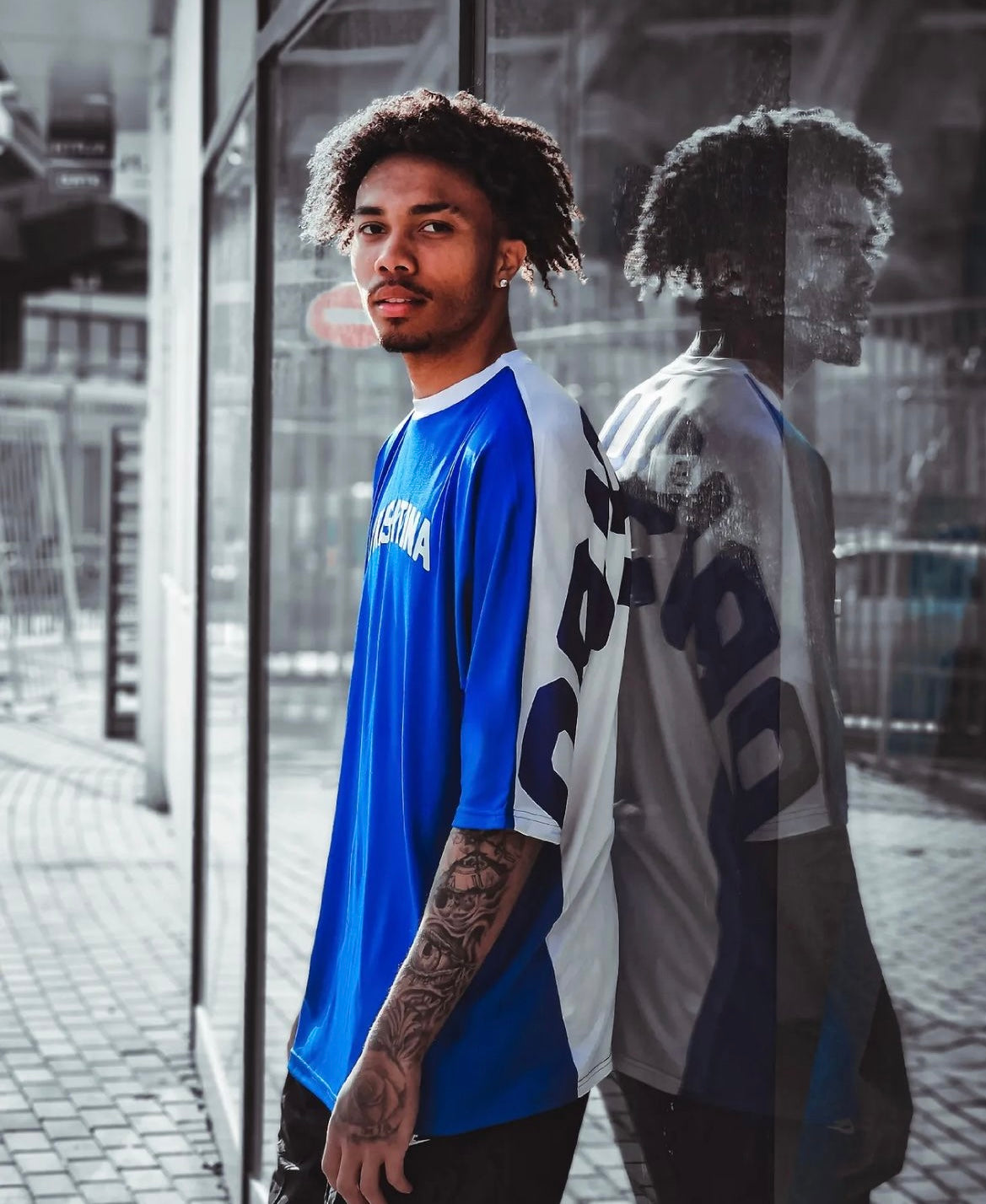 Prishtina - Oversized Shirt - White Blue